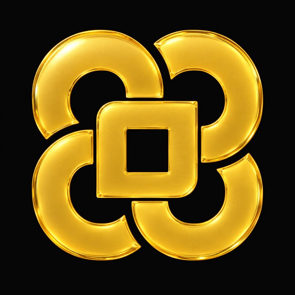 Glossy gold Knot logo